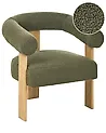 Armchair ILBRO Boucle Green/ Light Brown