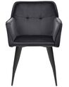 Set of 2 Velvet Dining Chairs Black JASMIN_859404