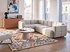 Canapé d'angle modulable 4 places MAKSABERG Tissu Beige Côté droit