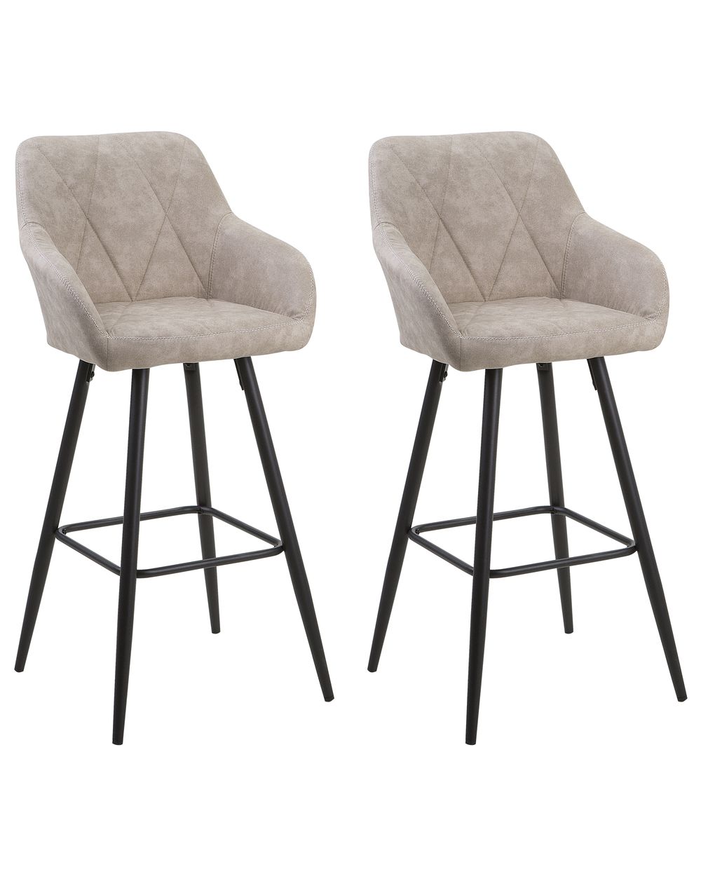 Set of 2 Bar Chairs DARIEN Beige