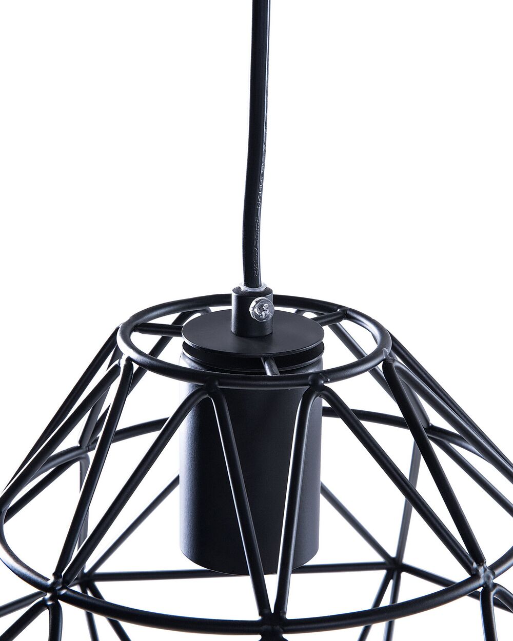 Black steel pendant light top