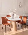 Set of 4 Dining Chairs KALISPELL Velvet Orange