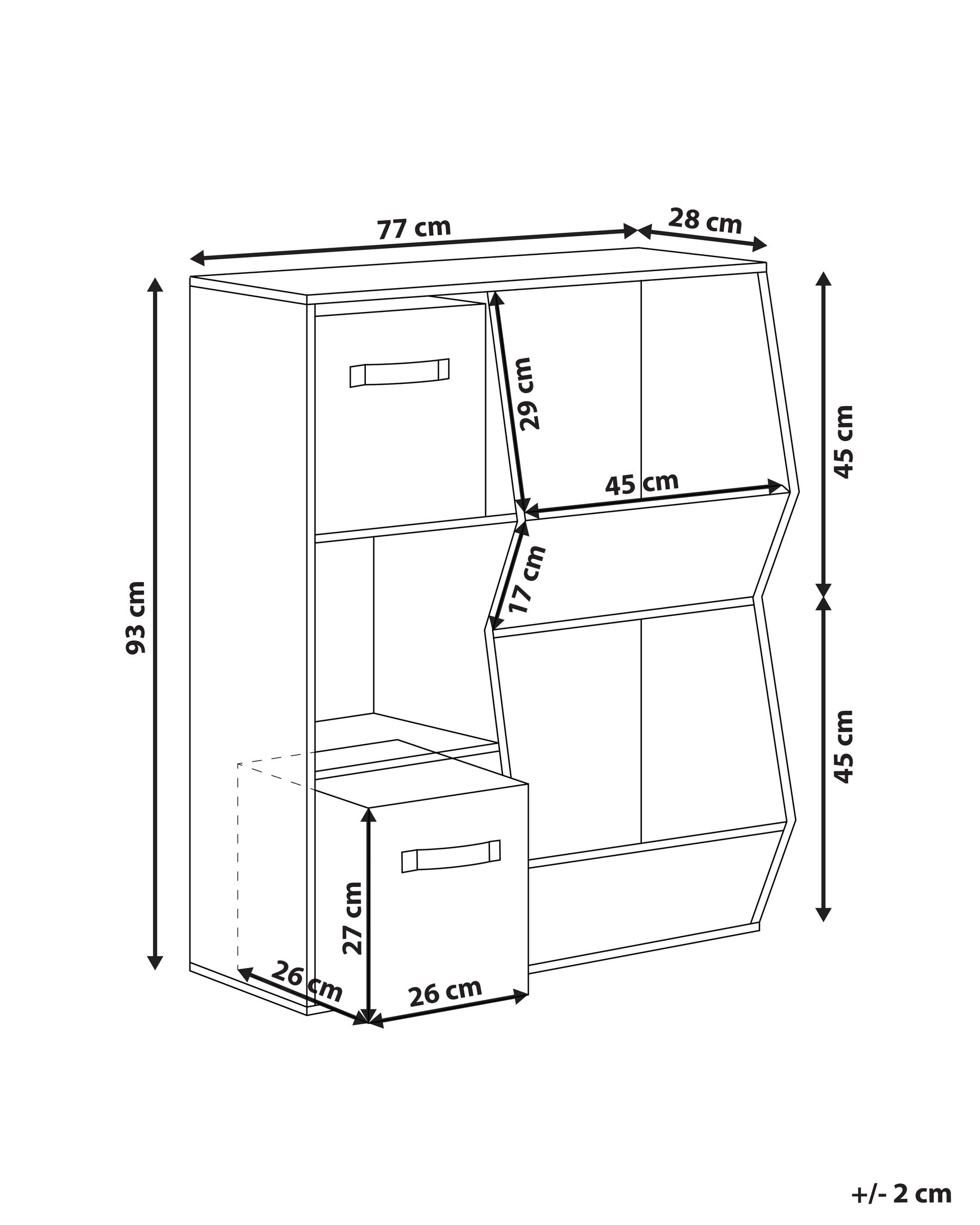 3 Tier Bookcase White DARLOT_963176 3 Tier Bookcase White DARLOT_963176