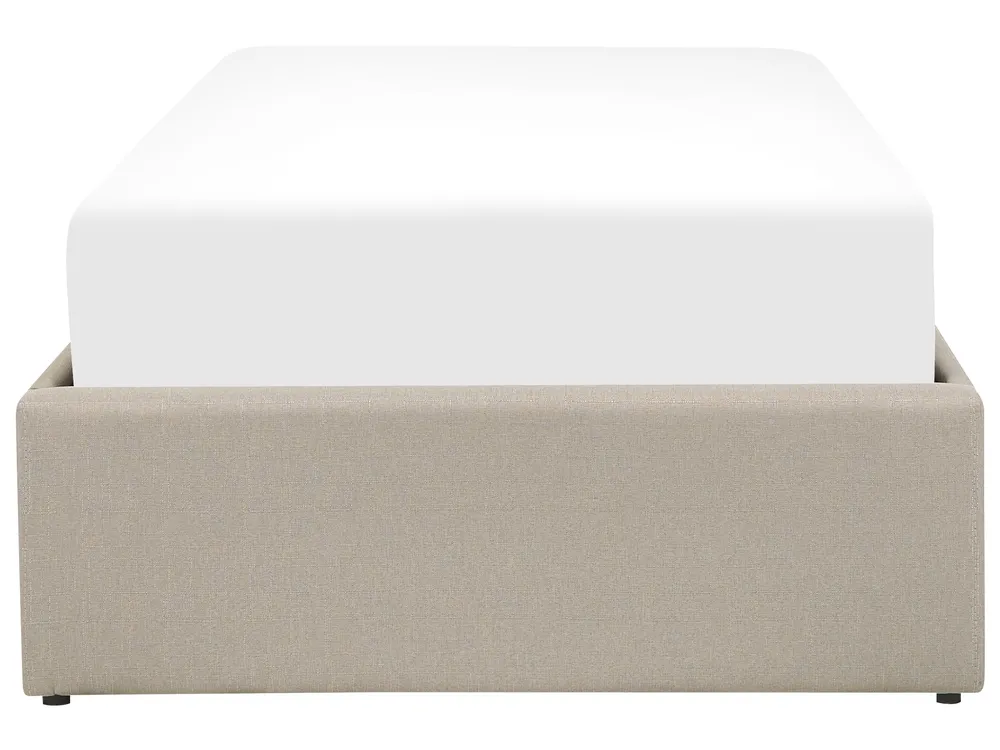 Bett mit Stauraum ohne Kopfteil DINAN Stoff Taupe 90 x 200 cm_1002109