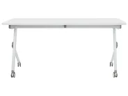 Foldable Office Desk BENDI 160 cm 60 cm with Wheels White_922321