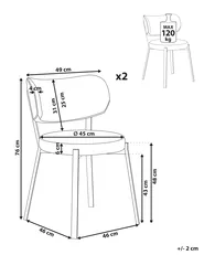 Set of 2 Dining Chairs BRONTE Fabric Light Beige_1005991