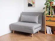 Sofa rozkładana jednoosobowa SETTEN Jasnoszary_1153727