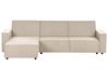 Corner Sofa Bed 3 Seater ROMEDAL II Fabric Beige Right Hand