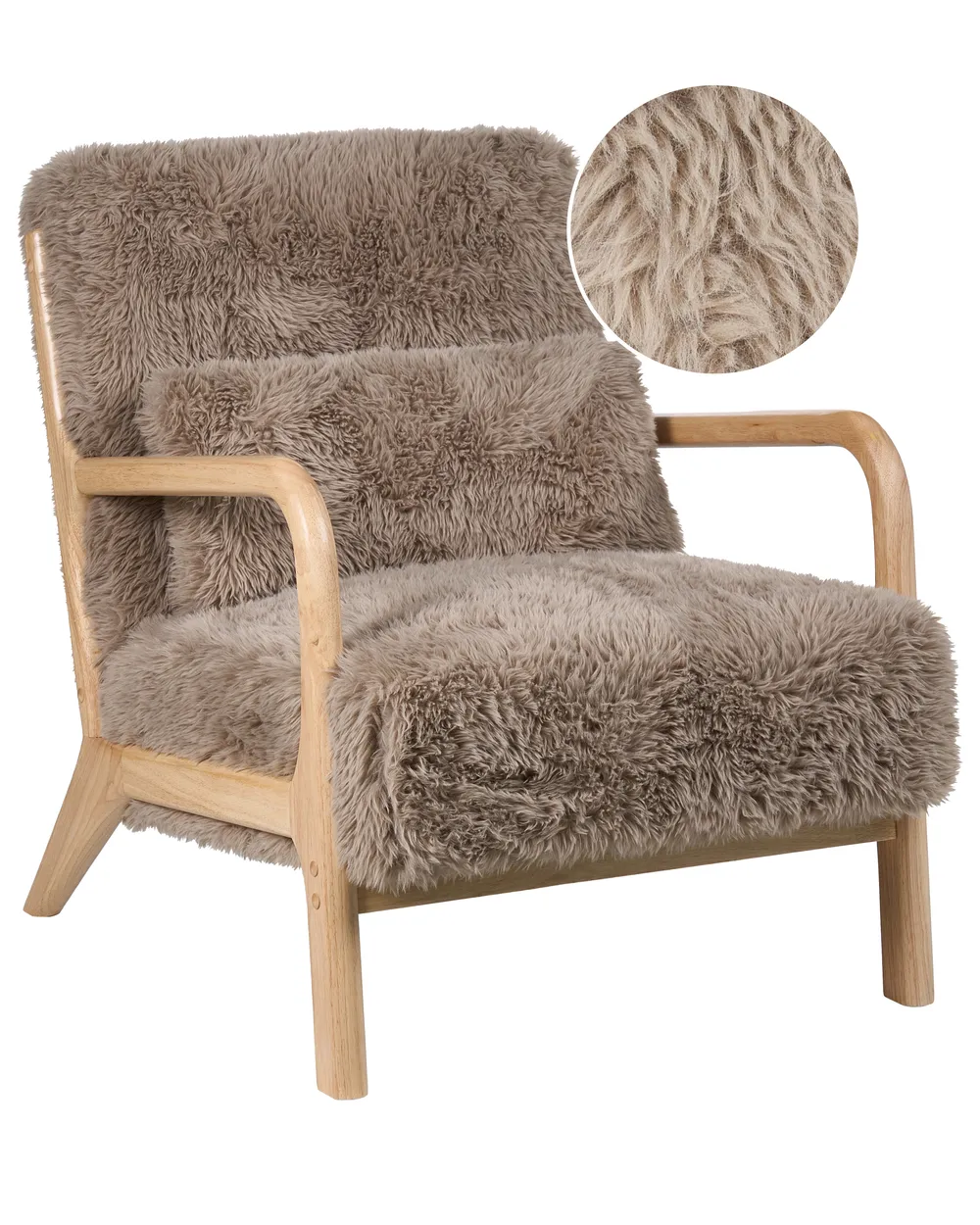 Armchair SKOVDE Faux Fur Taupe