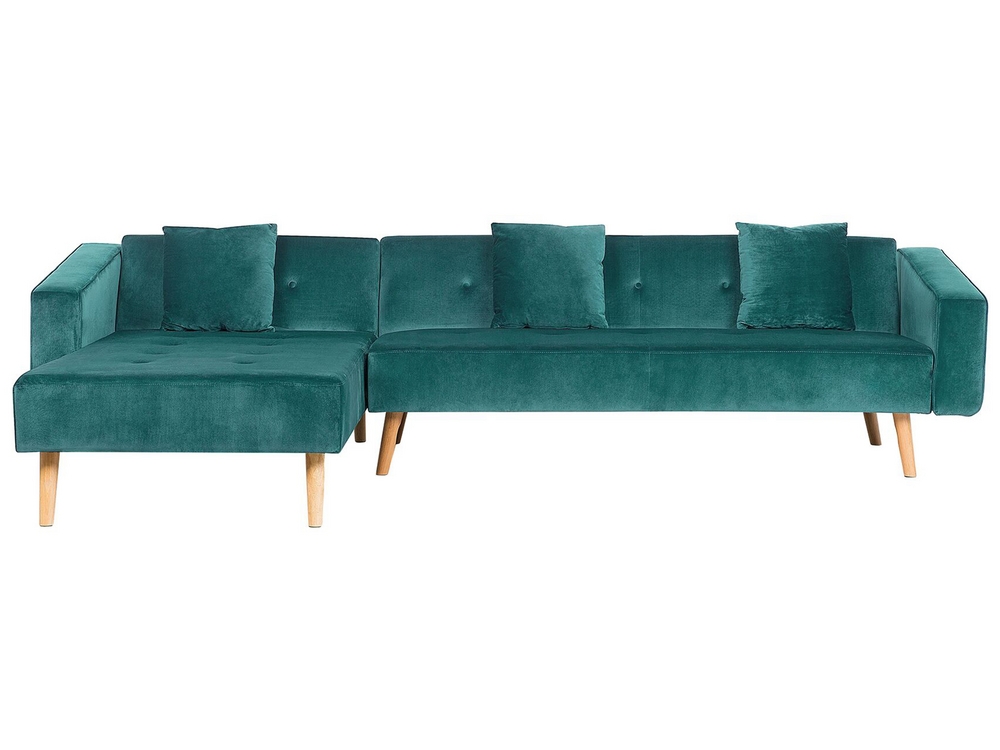 Green velvet corner couch discount