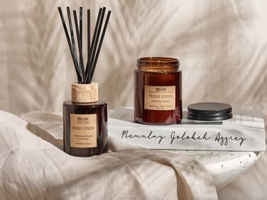 Soy Wax Candle and Reed Diffuser Scented Set Fresh Linen DARK ELEGANCE