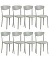 Set of 8 Dining Chairs Light Grey VIESTE_861719
