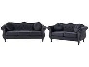 Set da salotto 5 posti SKIEN Velluto Nero_743286