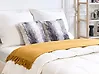 Set of 2 Decorative Cushions HORDEUM 45 x 45 cm Faux Fur Grey Striped