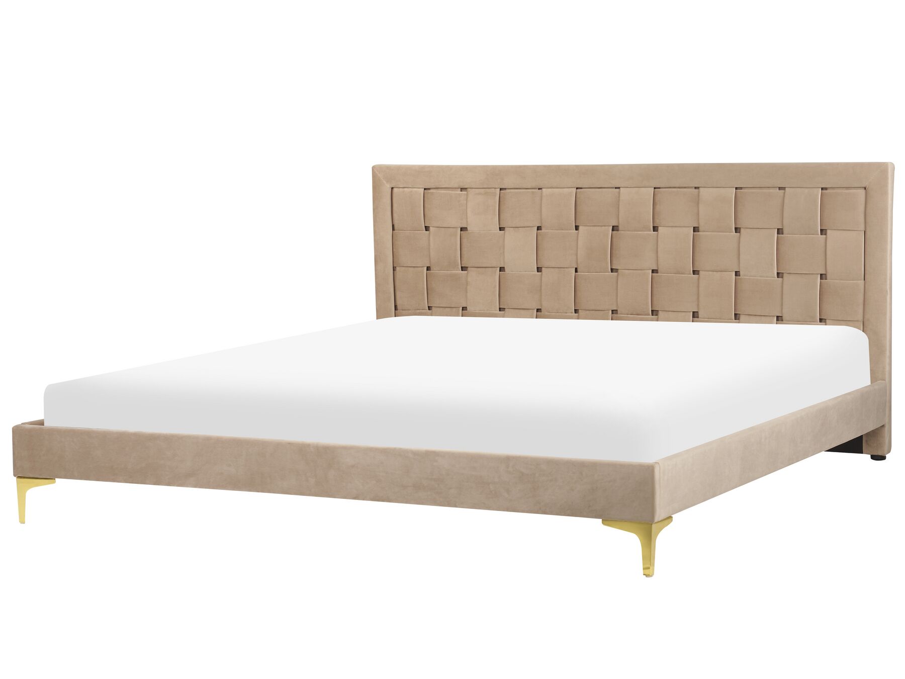 Zamatová posteľ 180 x 200 cm béžová LIMOUX_867202