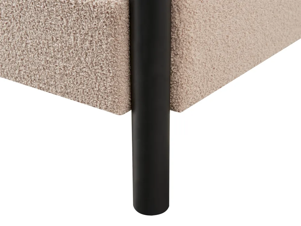 Four Poster Bed Boucle DANNEMOIS 180 x 200 cm (EU Super King) Taupe_961061