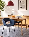 Conjunto de 2 sillas de comedor ELMA Tela Azul oscuro