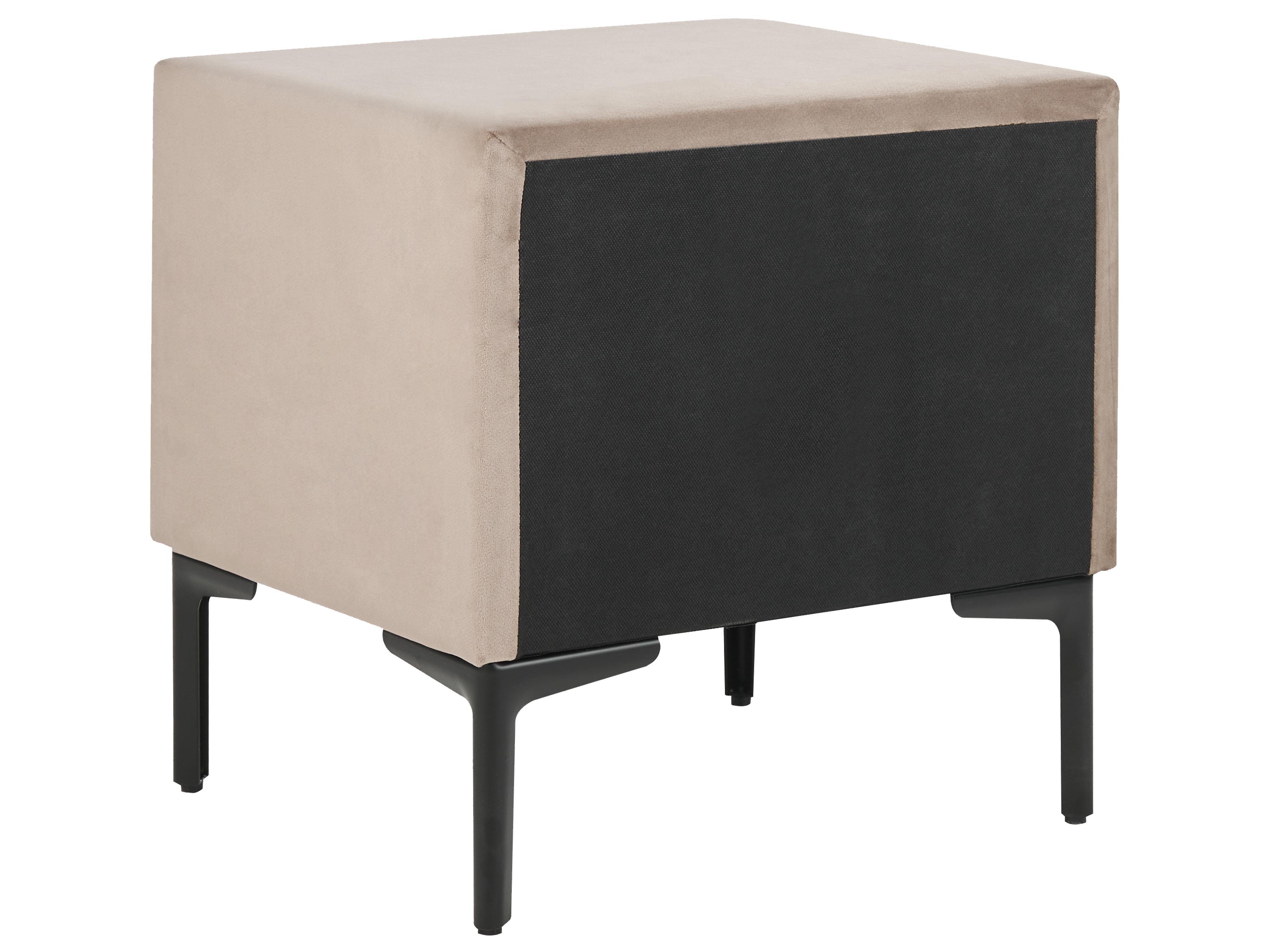 Schlafzimmer Set SEZANNE Samtstoff Taupe 140 x 200 cm_892613