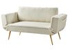 Bäddsoffa 2-sits sammet off-white SAARELA_932750