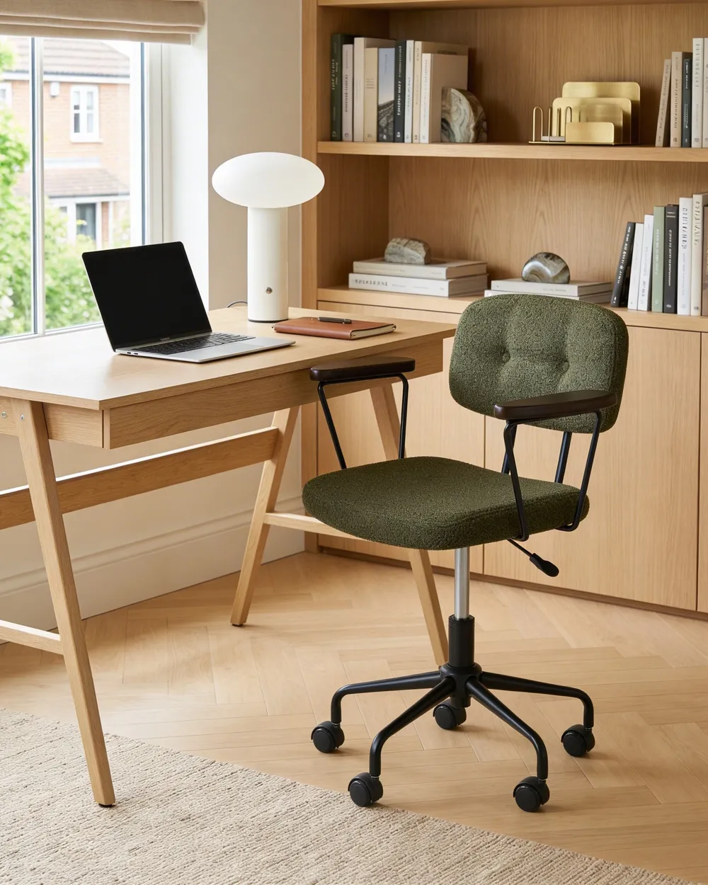 Desk Chair ALGERITA Boucle Dark Green_1061020