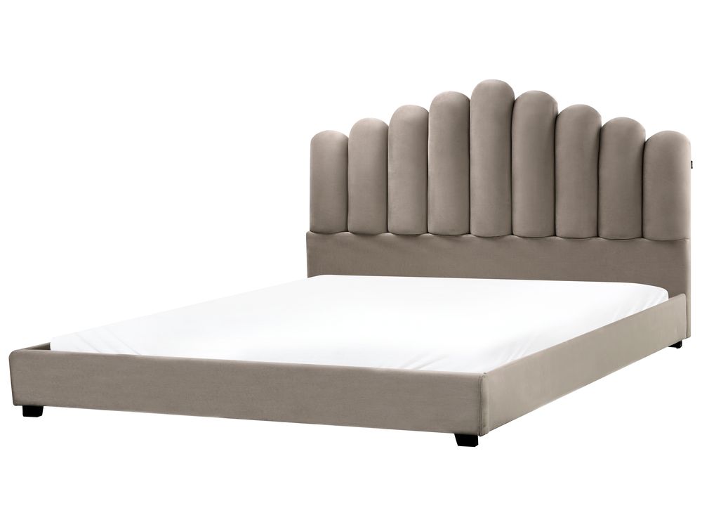 Waterbed Velvet VINCENNES 180 x 200 cm (EU Super King) Taupe