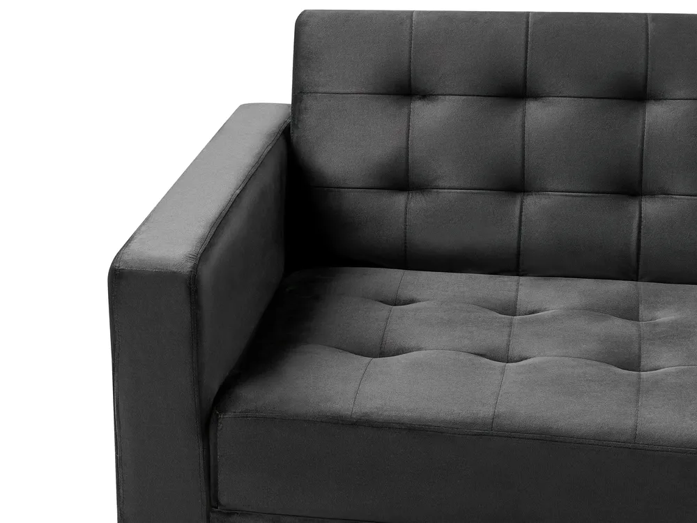 Divano a 3 Posti Nero 180 cm in Velluto - Garden Convenienza Divano a 3 Posti Nero 180 cm in Velluto - Garden Convenienza
