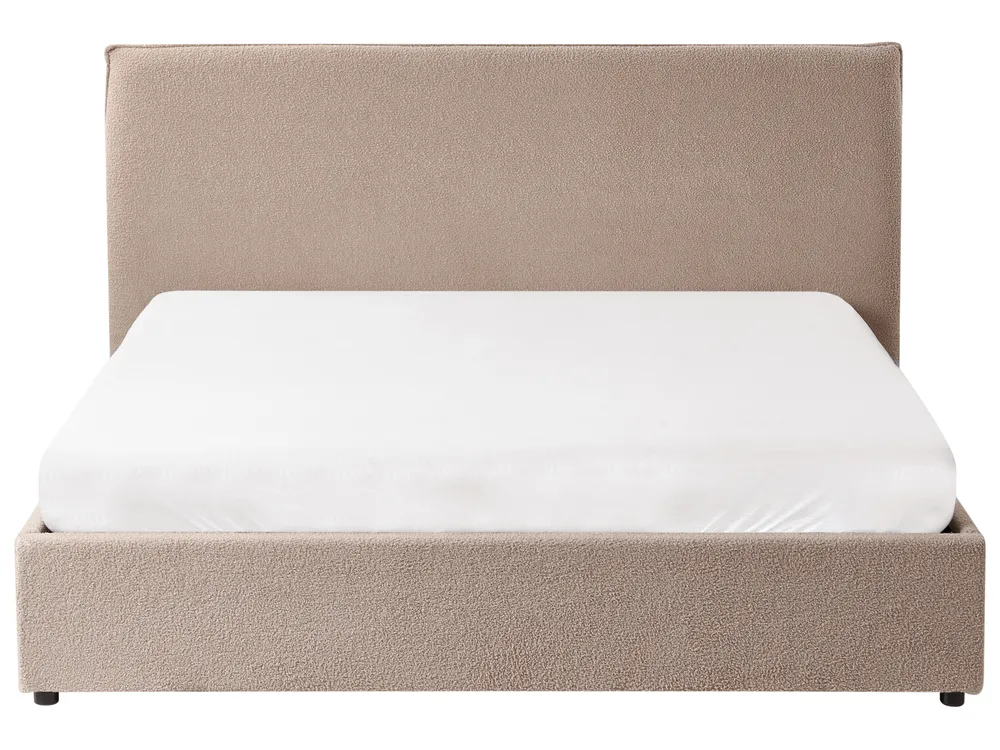 Bett mit Stauraum LAVAUR Bouclé Taupe 160 x 200 cm_989431