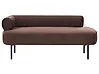 Left-Hand Chaise Longue MIRMANDE Velvet Dark Brown