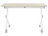 Folding Office Desk with Casters 120 x 60 cm Light Wood and White BENDI_922209