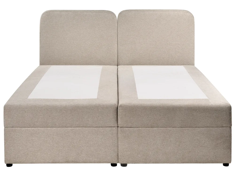 Boxspringbett mit Stauraum CHANCELLOR Stoff Taupe 160 x 200 cm_1062777