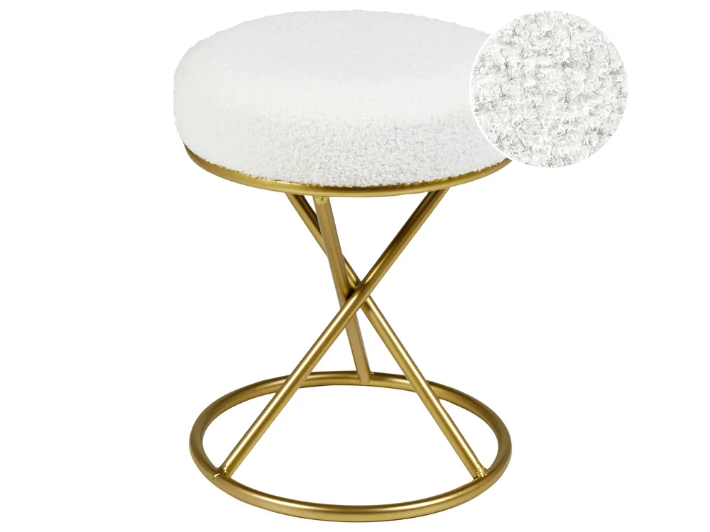 Podnožka PRESHO Buklé Krémová biela