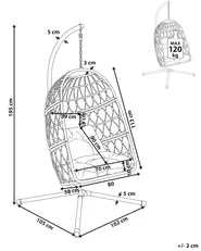 Hanging Chair with Stand MONTALCINO Metal Natural_1065615