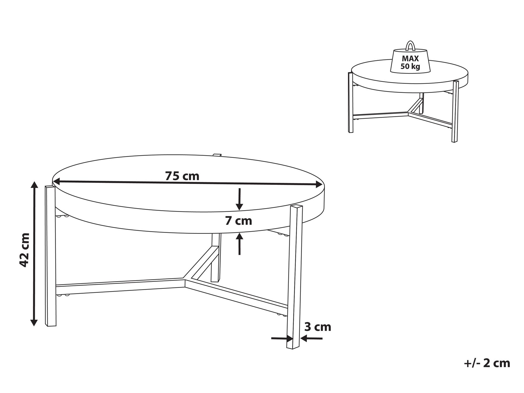 Coffee Table BONITA Taupe_730380