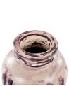 Vase décoratif en terre cuite 34 cm violet et beige AMATHUS_850384