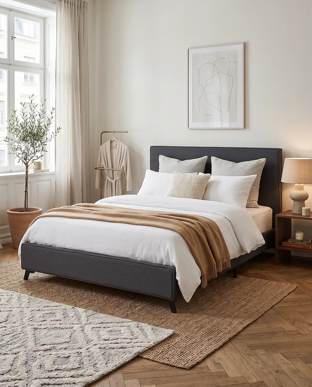 Bed Fabric AMBASSADOR 160 x 200 cm (EU King Size) Dark Grey_1175066