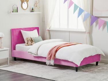 Velvet  EU Single Size Bed Frame Cover Fuchsia Pink for Bed FITOU 