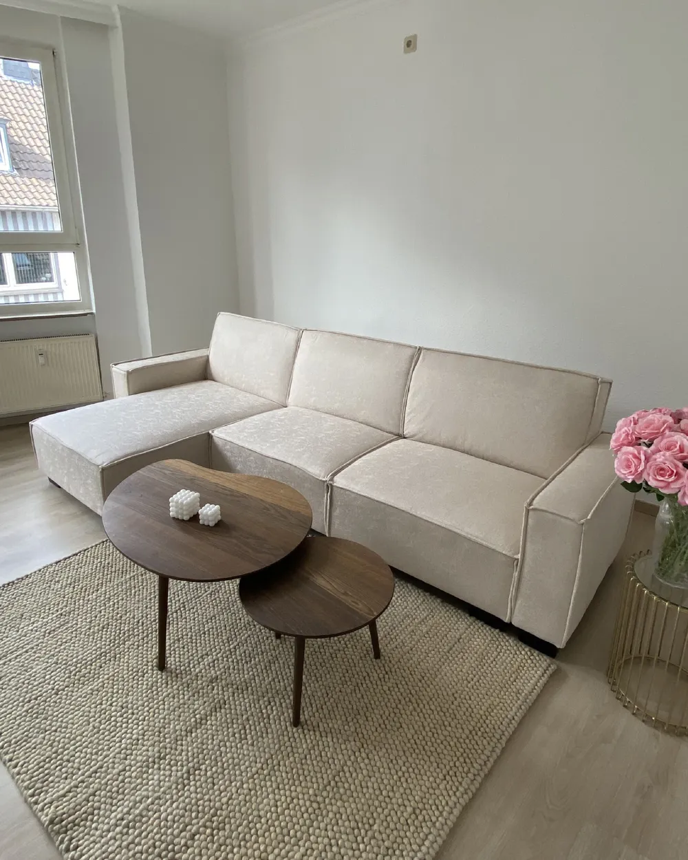 Canapé Droit Kelly 3 Places Convertible En Tissu Beige - Design Scandinave Et Fonction Couchage Intégrée - 11