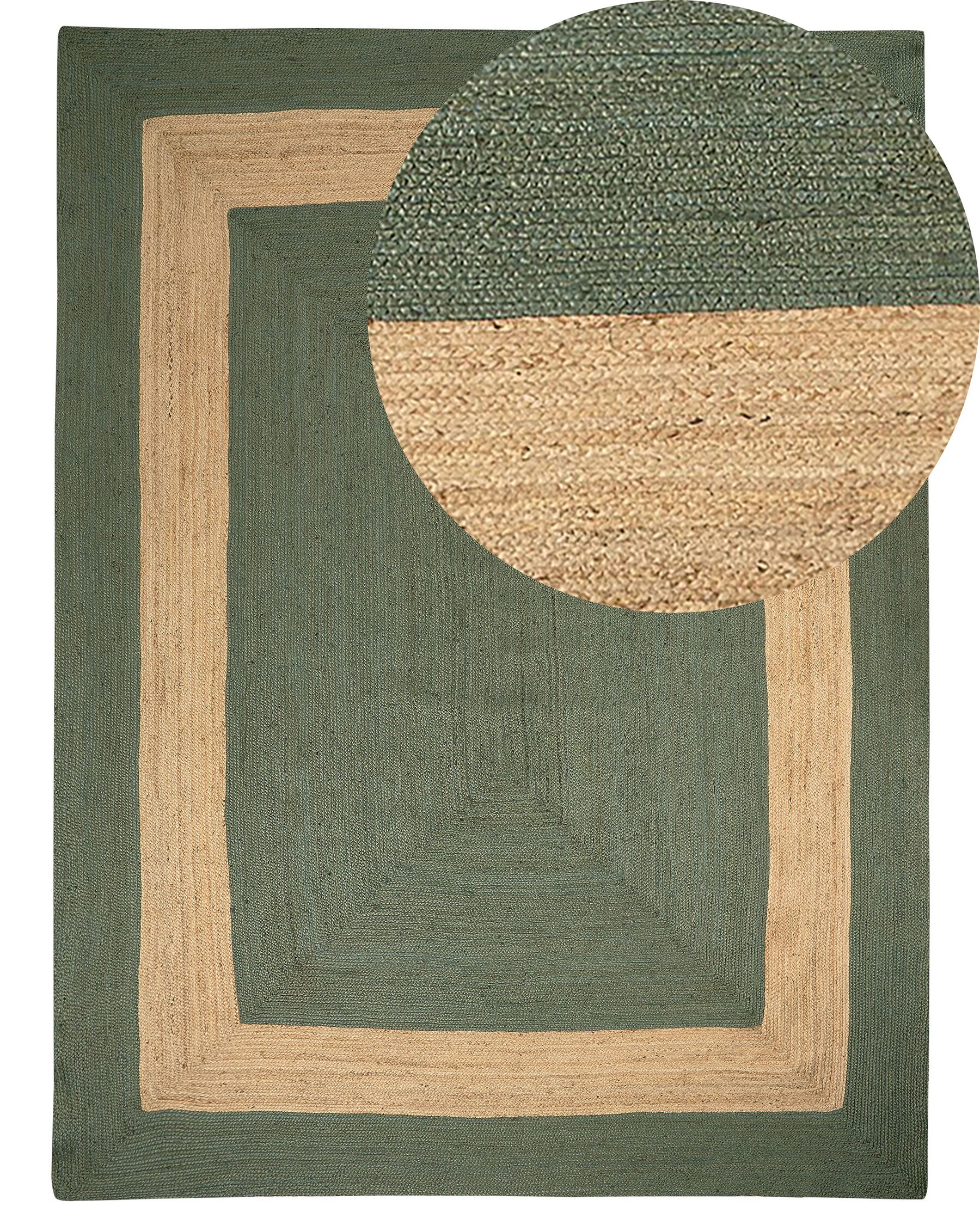 Zöld jutaszőnyeg 300 x 400 cm KARAKUYU_885137