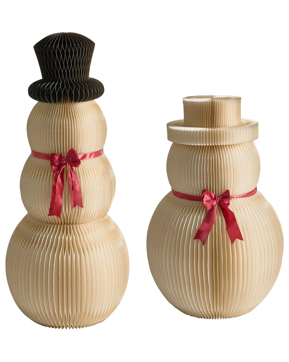 Set of 2 Christmas Decorations KLARALVEN 90/124 cm Snowman Beige