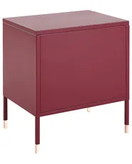 Bedside Table OSSETT Metal Dark Red_830333