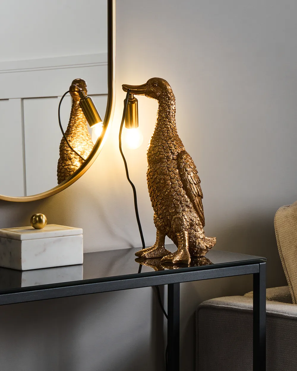 Lampa stołowa Kaczka ANATIS Złoty