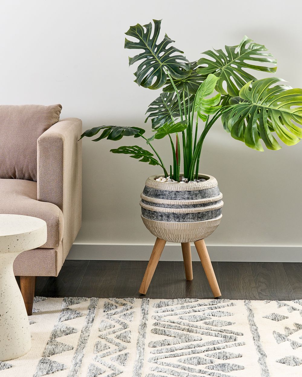 Elevated Plant Pot ATHYRIUM 38 cm Beige