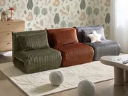 Single Sofa Bed LYSEKIL Corduroy Golden Brown_1043307