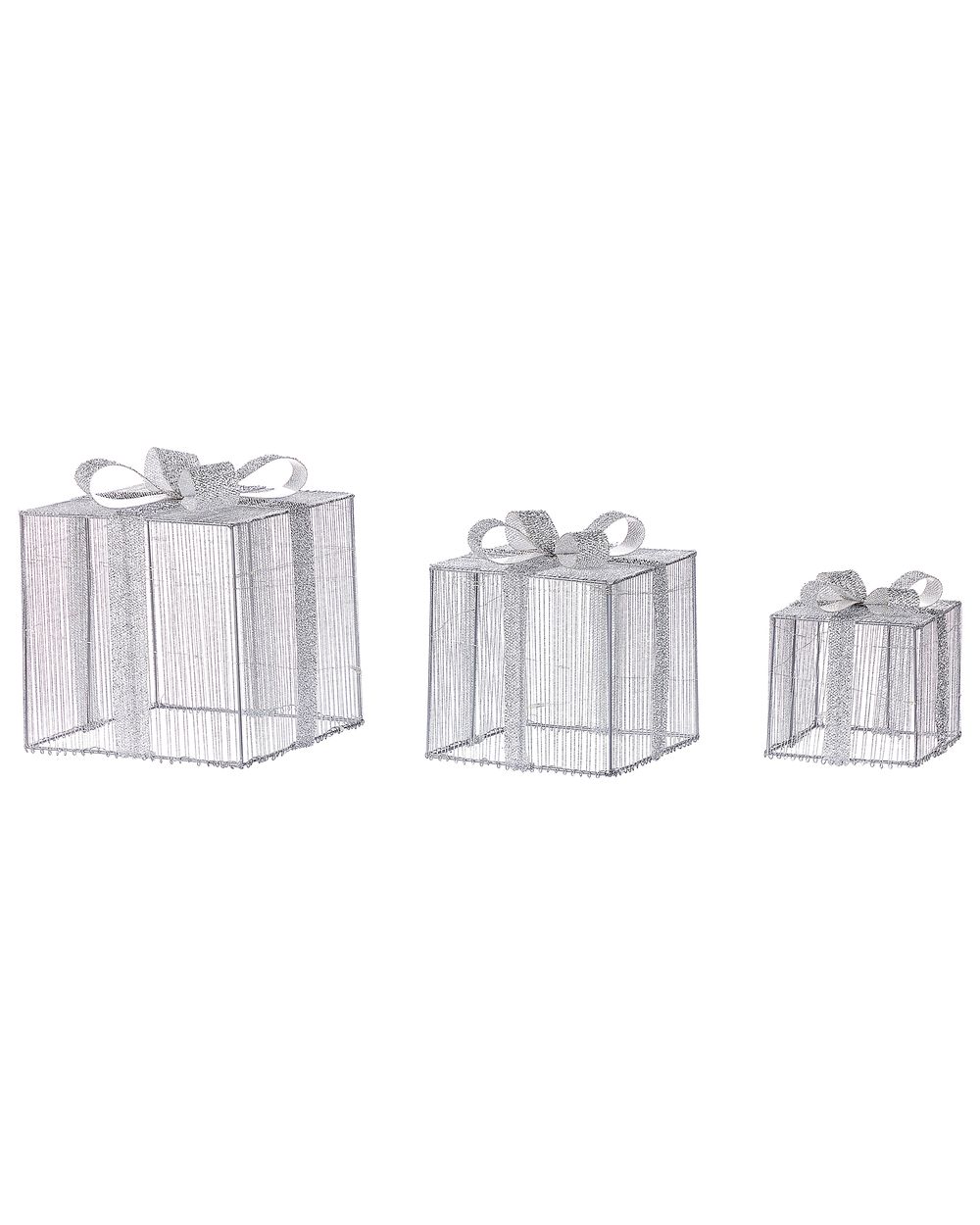 Gartendekoration LED ARNES 25/20/15 cm Weihnachtsgeschenke Silber