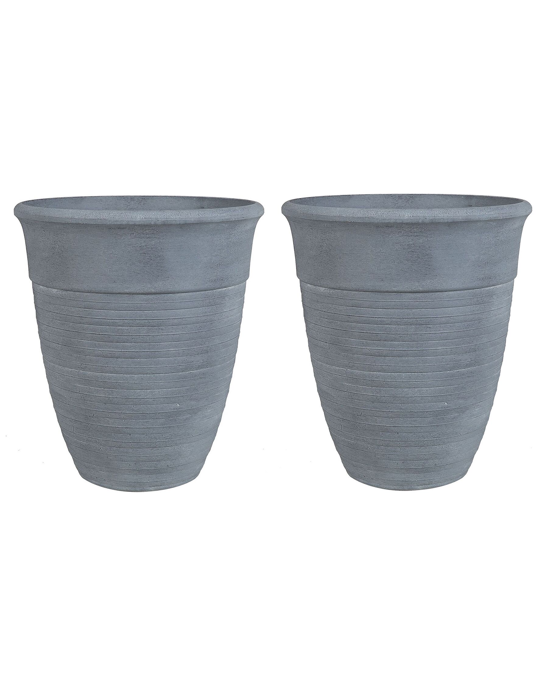 Set of 2 Plant Pots ⌀ 43 cm Grey KATALIMA_858220