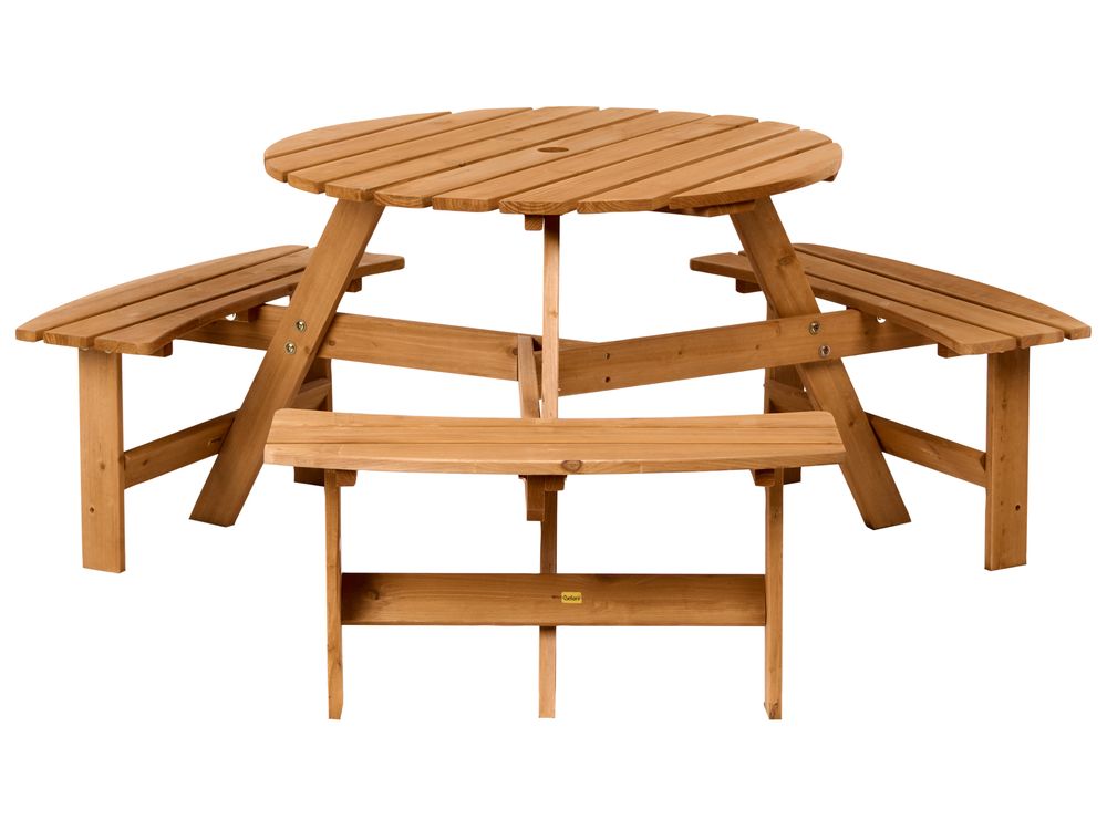 Tavolo da picnic con panche CAPARCOTTA Legno di abete Marrone chiaro