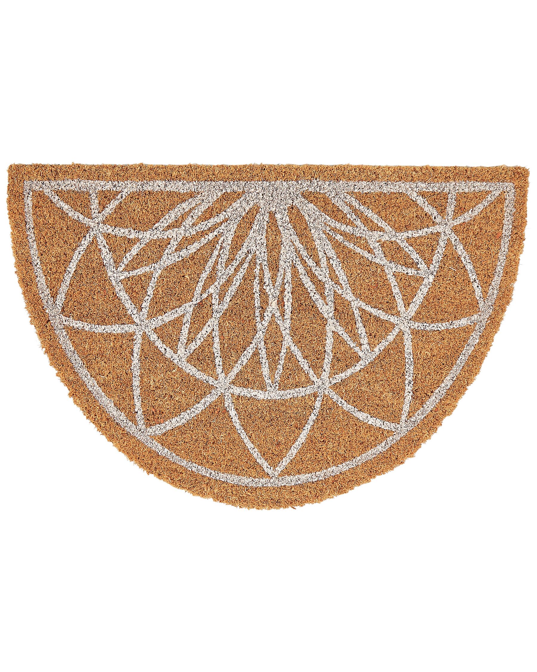 Rohožka z kokosového vlákna s půlkruhovým geometrickým vzorem přírodní KINABALU_905606
