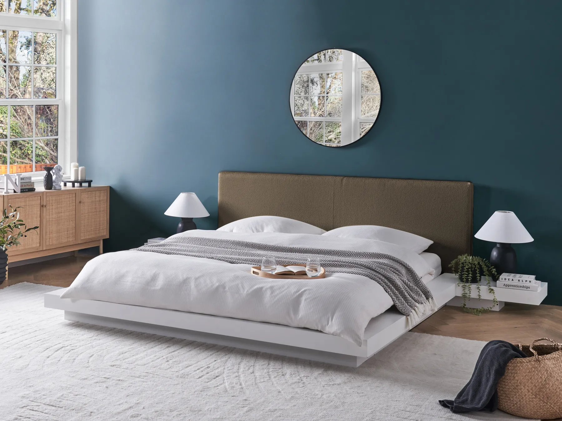 Waterbed Boucle ZEN 160 x 200 cm (EU King Size) White_1080246