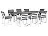 Garden Dining Set 8 Seater PANCOLE with Cushions Metal Grey