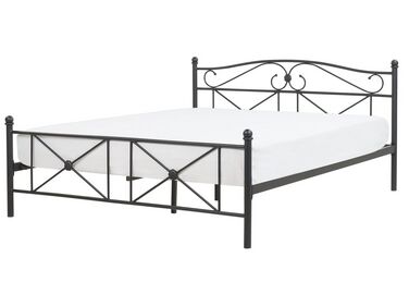 Cama con somier de metal negro 160 x 200 cm RODEZ